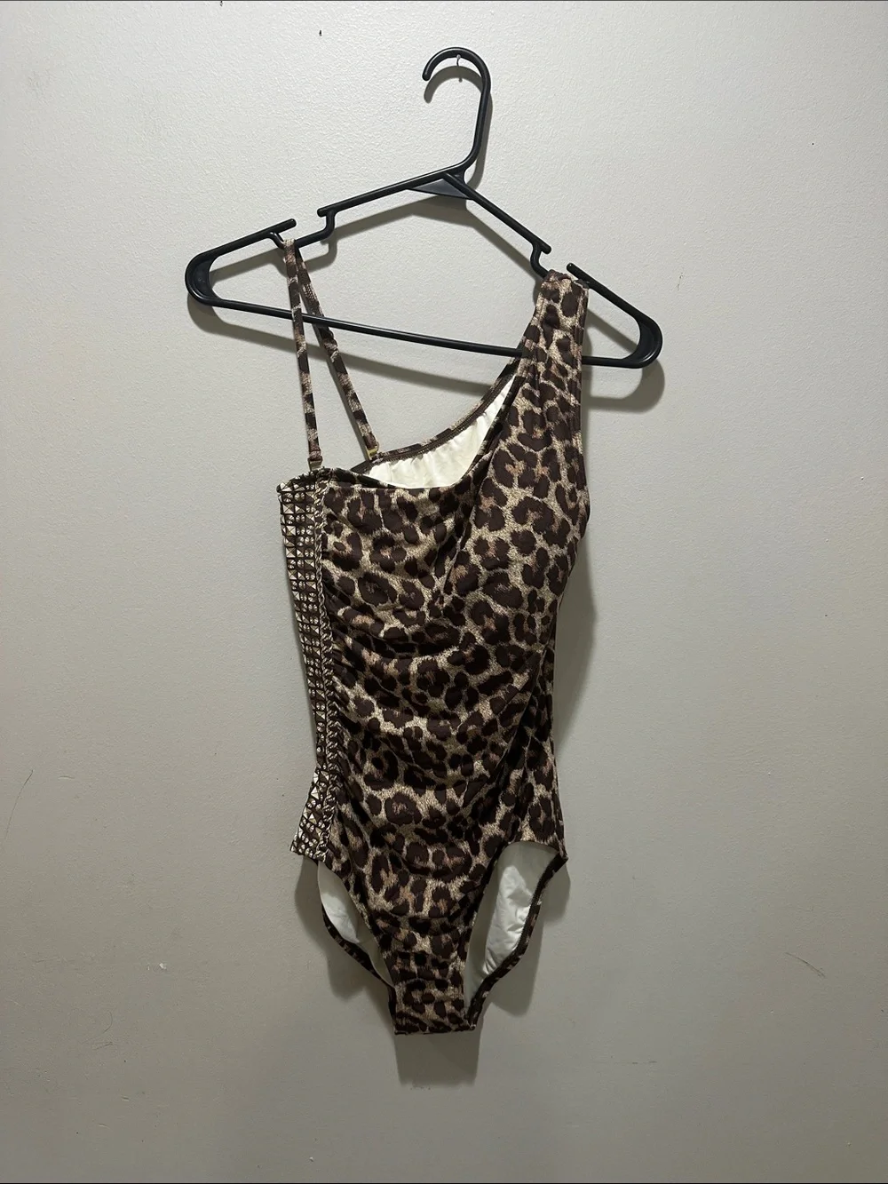 Michael Kors Brown Leopard-Print One-Piece Swimsuit
